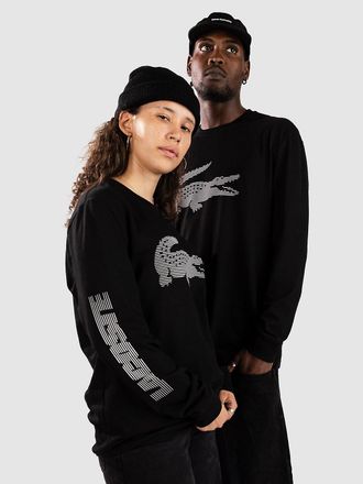 Lacoste Print Jersey Longsleeve zwart