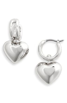 JENNY BIRD Puffy Heart Drop Earrings in High Polish Silver at Nordstrom