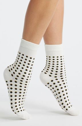 Stems Polka Dot Crew Socks in Black White at Nordstrom