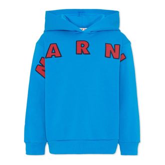 Marni Kids Sweatshirts, male, Blue, 10 Y, Hooded Sweatshirt