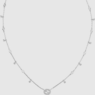 Gucci Interlocking Diamond 18k Necklace, White Gold, White Gold