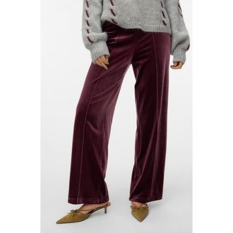 Vero Moda Shanna Pintuck Velvet Pants in Winetasting at Nordstrom Rack, Size X-Small