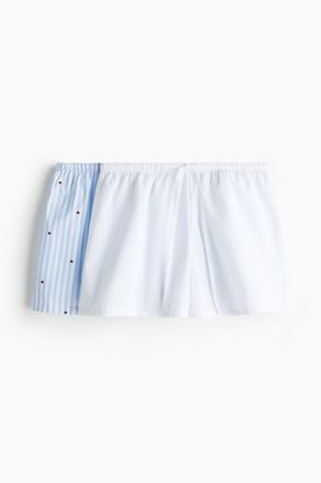 H&M 2er-Pack Schlafshorts - Hellblau/Gestreift