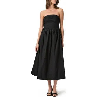 Paige Braylee Strapless A-Line Dress in Black at Nordstrom, Size 6