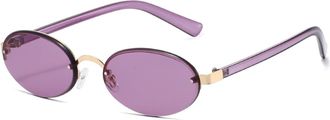 Generic Outdoor Men Vacation Sunglasses Women Commuter Sports Sun Glasses(Purple)