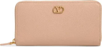 Valentino Garavani VLOGO Zip Around Leather Continental Wallet in Rose at Nordstrom