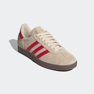 adidas Sneaker ADIDAS ORIGINALS GAZELLE, Herren, Gr. 37, weiss (sand strata, better scarlet, cloud wei&szlig;), Leder, Synthetik, Schuhe Sneaker
