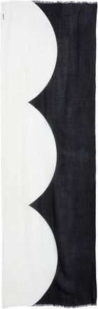 Akris Cloud Cashmere Fringe Scarf in Black-White at Nordstrom