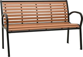 vidaXL Furniture Limited - Banco De Jard&iacute;n Acero Y Wpc Negro Y Marr&oacute;n