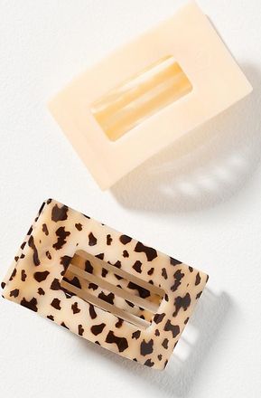 Teleties Flat Rectangle Hair Claw Clips, Set of 2