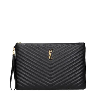 Saint Laurent Pochette Frau aus schwarzem Leder