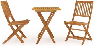 vidaXL Comedor De Jard&iacute;n Plegable 3 Piezas Madera Maciza De Acacia Vidaxl