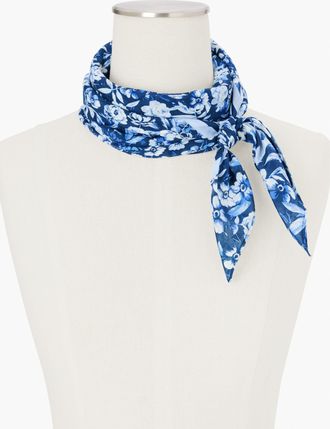 Talbots Ravishing Floral Square Scarf - Ink - 001 Talbots