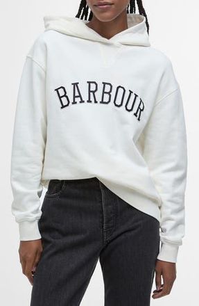 Barbour Northumberland Logo Embroidered Cotton Graphic Hoodie in Cloud Navy at Nordstrom Rack, Size 10 Us / 14 Uk