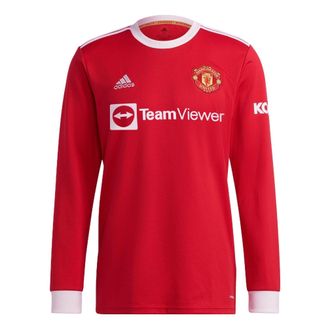 adidas Manchester United 21/22 Long Sleeve Home Red GR3779