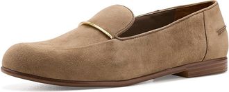 Franco Sarto L-Mirabelle Loafers/Moc Shoes Womens Flat Shoes Dark Taupe Suede : 6.5 M, Faux Leather