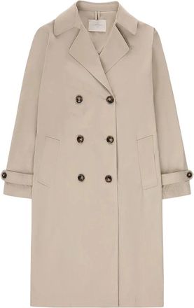 Circolo 1901 Lange katoenen trenchcoat - Dames - Mantel - Beige - 2XS - Katoen - Jassen
