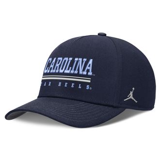 Nike Mens North Carolina Sideline Practice Rise Jordan Brand Dri-FIT College Adjustable Hat in Blue | JC0641SNCN-RKB