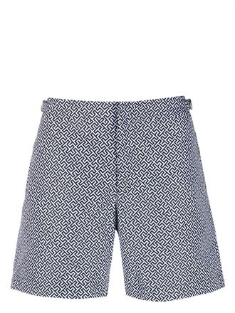 Orlebar Brown Bulldog Narin graphic-print swim shorts - men - Polyester/Polyester - 36 - Blue