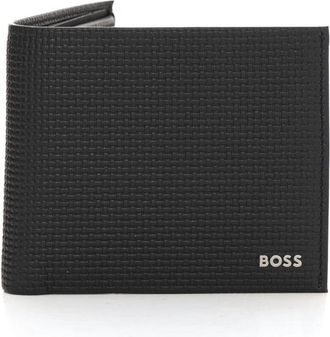 HUGO BOSS Leren kaarthouder en portemonnee met reli&euml;f- geschenkset - Heren - Portefeuilles - Zwart - ONE Size - Leer - Accessoires