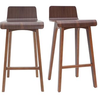 Miliboo Sgabelli da bar scandinavi noce H65 cm (set di 2) BALTIK