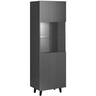 Mirjan24 Mobilier1 - Estanter&iacute;a Remeta 105, Antracita, Con Puertas, Cerrable, Mdf, Aglomerado Laminado, Vidrio Templado, N&uacute;mero De Puertas: 0, N&uacute;mero De Cajone