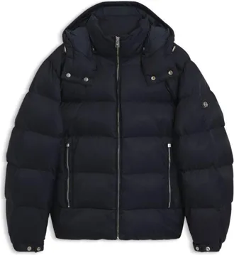BOSS Water-repellent padded jacket with micro-monogram jacquard