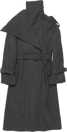 Acne Studios herringbone belted coat - women - Nylon/Polyester/Wool/Other fibres/Viscose - 30 - Grey