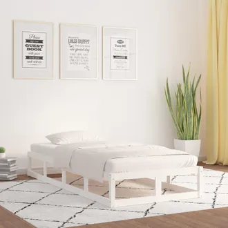 vidaXL Vidaxl - Estructura De Cama Individual Madera Maciza Blanco 75x190 Cm