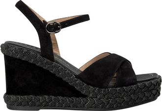 Alma En Pena Gevlochten sleehak met kralen - Dames - Sleehakken - Zwart - 41 EU - Schoenen