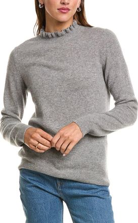Sofiacashmere Sofiacashmere Ruffle Mock Neck 100% Cashmere Sweater
