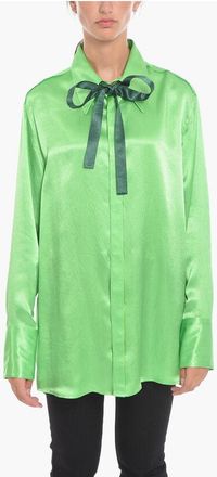 CAPASA MILANO Satin Shirt with Self-tie Detailing size 44