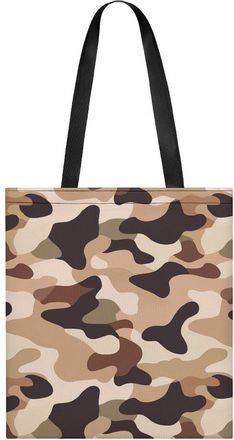Generic Brown Camouflage Tote Bag for Women Men Shoulder Bags Purses Pouch Handbags