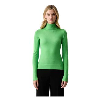 Patrizia Pepe Slim-fit wollen coltrui - Dames - Truien - Groen - Maat: S Wol