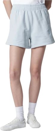 Anine Bing Kam Short Framed Monogram - Dames - Bermuda - Blauw - S - Katoen - Korte Broeken