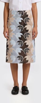 Marni Gonna midi a tubino in cotone crochet a motivo floreale
