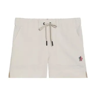 Moncler Short Shorts, female, Beige, Size: XS Drawstring Shorts