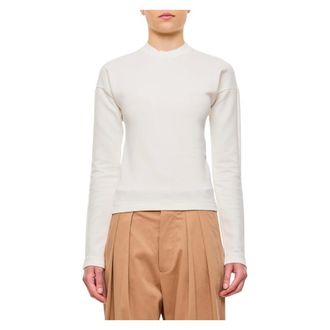 Plan C Long Sleeve T-Shirts, female, White, S, Crew-neck Long Sleeve Top