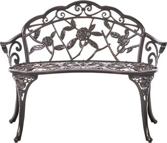 Beliani Banco de jard&iacute;n 88 cm Metal Marr&oacute;n oscuro