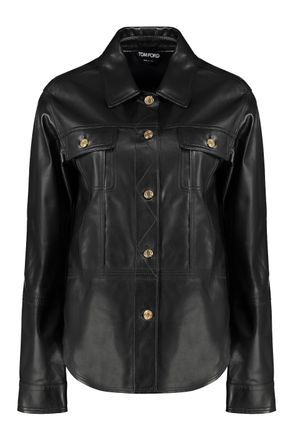 Tom Ford Womens Leather Overshirt - Black Sheepskin - Size EU 38 (Womens)