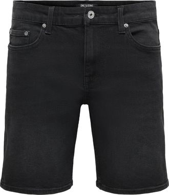 Only & Sons Shorts ONLY & SONS ONSWEFT BOX PIM DNM SHORTS VD, Herren, Gr. XXL, N-Gr, washed schwarz, Web, Obermaterial: 50% Baumwolle, 30% Polyester, 18% Viskose,