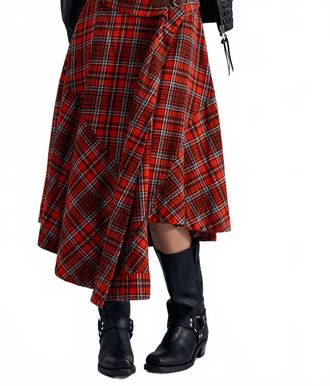 Free People Take Me Along Circle Skirt In Scarlet Combo