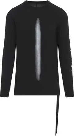 Rick Owens Level LS T - Heren - Tops - Zwart - Maat: S Katoen