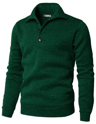H2H Mens Casual Slim Fit Pullover Sweatshirts Knitted Shirts Napping Inside, Cmttl091-green, Medium