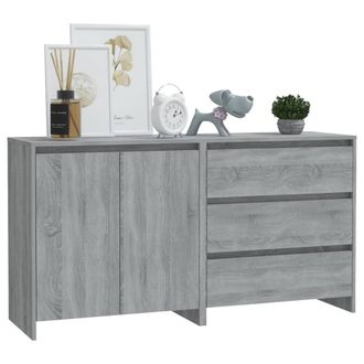 Berkfield Home Decorative 2 Piece Sideboard Grey Sonoma Engineered Wood