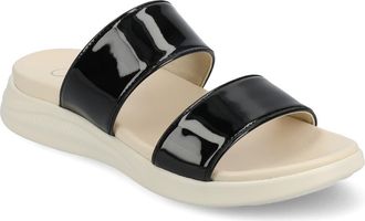 Journee Collection Janis Wedge Slide Sandal in Patent/black at Nordstrom Rack, Size 7.5
