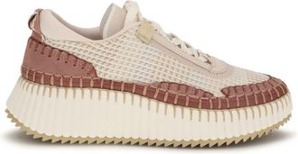 Chlo&eacute; Beige Textured Sneakers