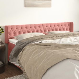 vidaXL Cabecero De Terciopelo Rosa 183x16x78/88 Cm Vidaxl