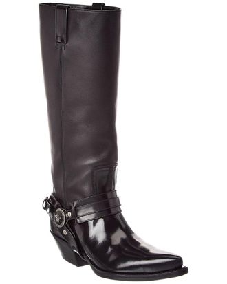 Versace Taxano Leather Knee High Boot