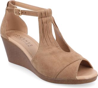 Journee Collection Women & apos;s Narrow Width Kedzie Wedge Sandals